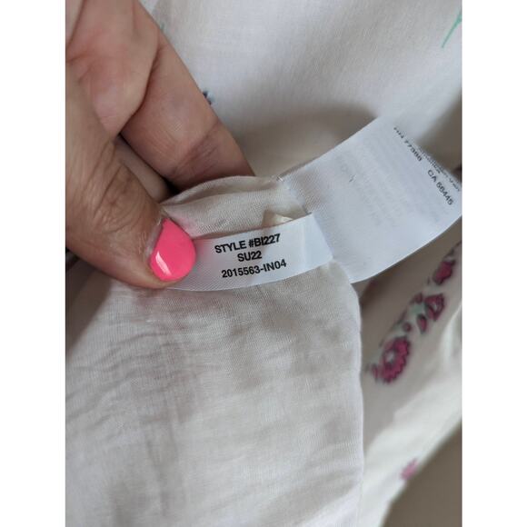 J. Crew Block-print square neck tiered midi dress size 4 - Picture 7 of 7